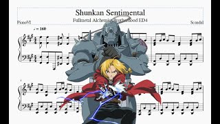 Fullmetal Alchemist Brotherhood ED4  Shunkan Sentimental Piano Cover [upl. by Notliw]