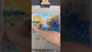 Oil pastels  Mawgan Creek Cornwall oilpastels pastelsdrawing landscapedrawing drawing [upl. by Euqirne]