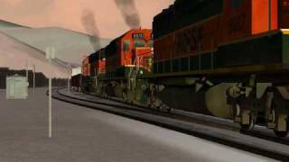 MSTS Railfanning  The BNSF on the Scenic Subdivision  Part 5 [upl. by Ytsrik]