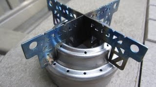 Evernew Titanium Alcohol Stove amp Evernew Titanium Cross Stand Boil Test 1 [upl. by Bil689]