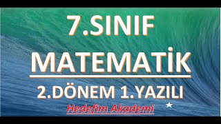 7 SINIF MATEMATİK 2 DÖNEM 1 YAZILI2024 [upl. by Gibeon]