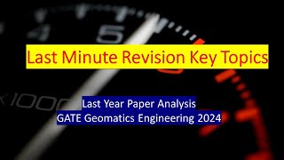 GATE Geomatics Engineering 2024  Last Minute Revision  Key Topics Based on Previous Year Questions [upl. by Giselle]