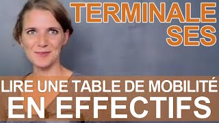 Lire une table de mobilité en effectifs  SES  Terminale  Les Bons Profs [upl. by Ribaudo]