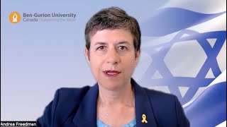 Video message from Andrea Freedman  CEO BenGurion University Canada [upl. by Eidde]