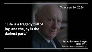 Isaac Bashevis Singer October 16 2024 guest lecture  audio only [upl. by Ahsatsana]