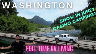 Washington Coast  Snow in June and casino camping  Full time RV travel [upl. by Hesta]