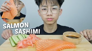 WHOLE Salmon Sashimi NO Talking Mukbang  NE Lets Eat [upl. by Deraj]