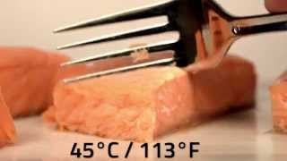 Sous vide salmon at different temperatures [upl. by Ezana]