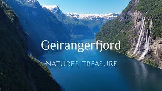 Geirangerfjord Skagefla Geiranger Norway drone footage short video  DJI Mini 4 pro [upl. by Golub41]