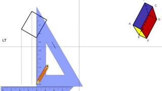 Proiezioni ortogonali di un parallelepipedo inclinato di 30° rispetto al PO [upl. by Gudrun]