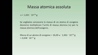 Massa atomica relativa e assoluta [upl. by Huff]