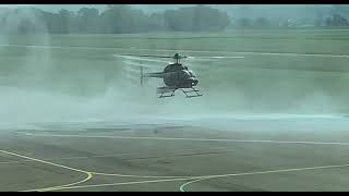 MUST SEE IMPRESSIVE Helicopter Bell 407 downwash Grenchen Airport LSZG [upl. by Acinomed118]