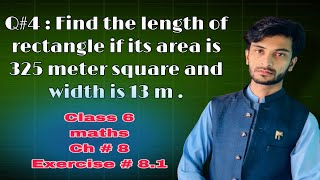 Class 6 maths  Chapter 8 Exercise 81  Question number 4  Find area of rectangle [upl. by Nelo291]