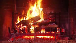 Christmas relaxing instrumental music with crackling fire sounds  Calm Christmas background music [upl. by Moreno]