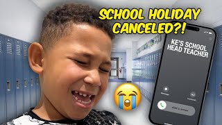 KES SCHOOL HOLIDAY IS CANCELLED PRANK HE STARTED CRYING 😭 [upl. by Schwartz]