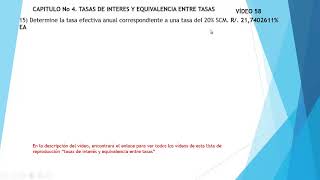 58 15 Determine la tasa efectiva anual correspondiente a una tasa del 20 SCM R 217402611 EA [upl. by Dorie]