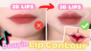 2D Lips to 3D Lips How to Make Lips Look POUTIER Easy Step by Step Douyin Lip Contouring Tutorial [upl. by Bekha]