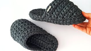 Crochet slippers pattern  tutorial for beginners [upl. by Merta362]