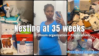 NESTING FOR BABY BOY AT 35 WEEKS PREGNANT  TEENAGE EDITION [upl. by Ahtnammas]