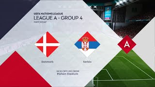 Denmark vs Serbia  Parken Stadium  202425 UEFA Nations League  PES 2021 [upl. by Ahsiekar]