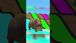 6 Giant Elephant Gorilla Buffalo Hippopotamus Tiger Wild Animals Crossing Fountain 2024 shorts [upl. by Noitsirhc]