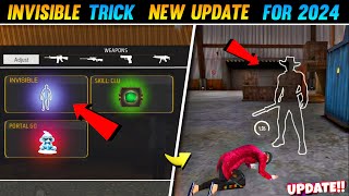 INVISIBLE TRICK IN FREE FIRE NEW UPDATE OB42  FREE FIRE INVISIBLE BUG [upl. by Elisha]