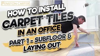 How to install carpet tiles in an office  part 1  subfloor and laying out [upl. by Ajay]