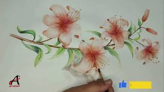 Water colour painting FloralDesign WatercolorFlowers HandPainted [upl. by Yrrek]