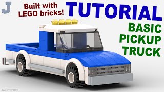 How to Build a Basic LEGO Pickup Truck TUTORIAL [upl. by Nesnar]