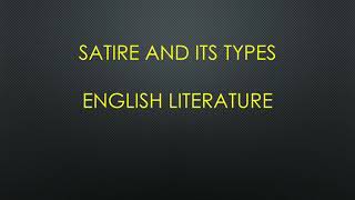 SATIRE AND TYPES IN TAMIL English Literature [upl. by Bianca]