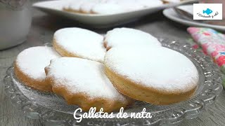 🌟 GALLETAS de NATA 🌟 Crema de leche Sin huevo sin mantequilla 4 ingredientes galletasdenata [upl. by Eissahc]