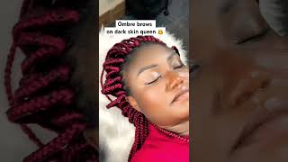 Ombre brows on dark skin tone goviral beauty tattoo fyp foryoupage tattooartist ghana [upl. by Nihcas157]