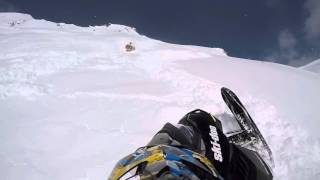 I survived a big Avalanche while snowmobiling thanks to my guardian angels  Video go pro hero 4 [upl. by Erret271]