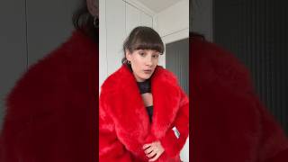 Unboxing manteau en fausse fourrure rouge ❤️ unboxing manteau vinted secondemain [upl. by Ahtivak]