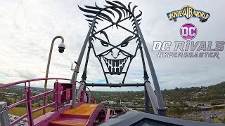 DC Rivals HyperCoaster 4K Front Seat POV  Warner Bros Movie World [upl. by Alikat578]