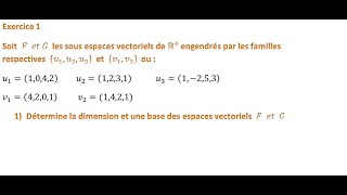 Dimension et Base dun espace vectoriel [upl. by Eleonore]