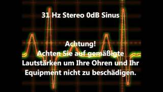 31 Hz Sinus Ton Test 0dB Stereo Piepton Wave Ton [upl. by Lukash771]