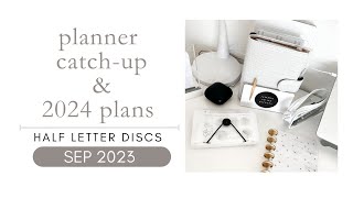 half letter discbound  2024 planner setup  keeping it SIMPLE  SEP 2023 [upl. by Reinaldo]