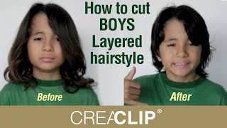 How to cut BOYS Layered hairstyle Childrens cuts [upl. by Llerehc]