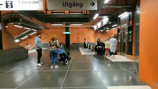 Sweden Stockholm 4K Rinkeby metro station and centre [upl. by Yrevi283]