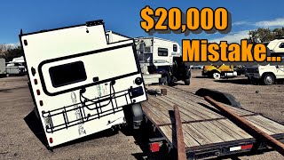 I Bought A 20K Camper and it Tipped Over While Loading [upl. by Annmarie5]