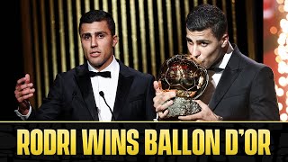 Rodri becomes first Man City player to win the Ballon dOr 🏆  CBS Sports Golazo [upl. by Annaxor]