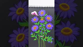 purple flower acrylic painting 🎨🖌️ purple flowers acryllic acrylicpainting stilllifeoilpaintin [upl. by Rep]