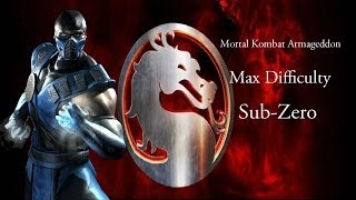 Mortal Kombat Armageddon  SubZero  Max Difficulty  No Matches Lost Commentary [upl. by Nosilla]