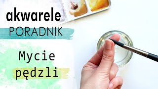 Jak i czym myć pędzle do akwareli  Akwarele dla początkujących [upl. by Annairt586]