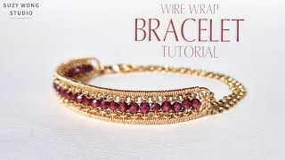 Chain × Wire Wrap Bracelet Tutorial Easy Bracelet DIY Bangle DIY Jewelry How to make [upl. by Orion584]