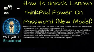 How to unlock BIOS Supervisor Password from Lenovo Thinkpad Laptops Aditya11ttt amp Satishbhai [upl. by Eissirhc946]