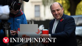 Defence secretary Ben Wallace sells poppies to journalists outside Downing Street [upl. by Lorita]