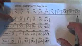 How to Play Lotto With an Abbreviated System 12  Lotto Wheeling  Step by Step Instructions [upl. by Cr]