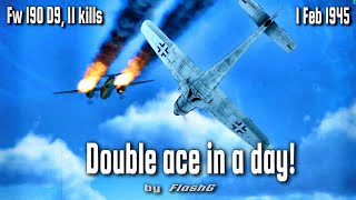 Fw 190 D9 11 kills on bomber intercept mission  Double ace in a day  WW2 Air Combat Flight Sim [upl. by Rehptsirhc]